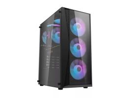 Darkflash DK352 Plus számítógépház + 4 ARGB ventilátor (fekete) (DK352 PLUS)